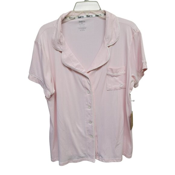 NEW Born Sleepwear Womens XL Pajama Set Pink Button Front Embroidered Collared - Picture 4 of 16